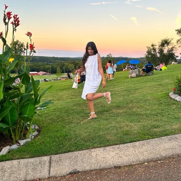 🐚 ZARA BOHO WHITE ASYMMETRICAL LINEN DRESS! - Picture 7 of 16